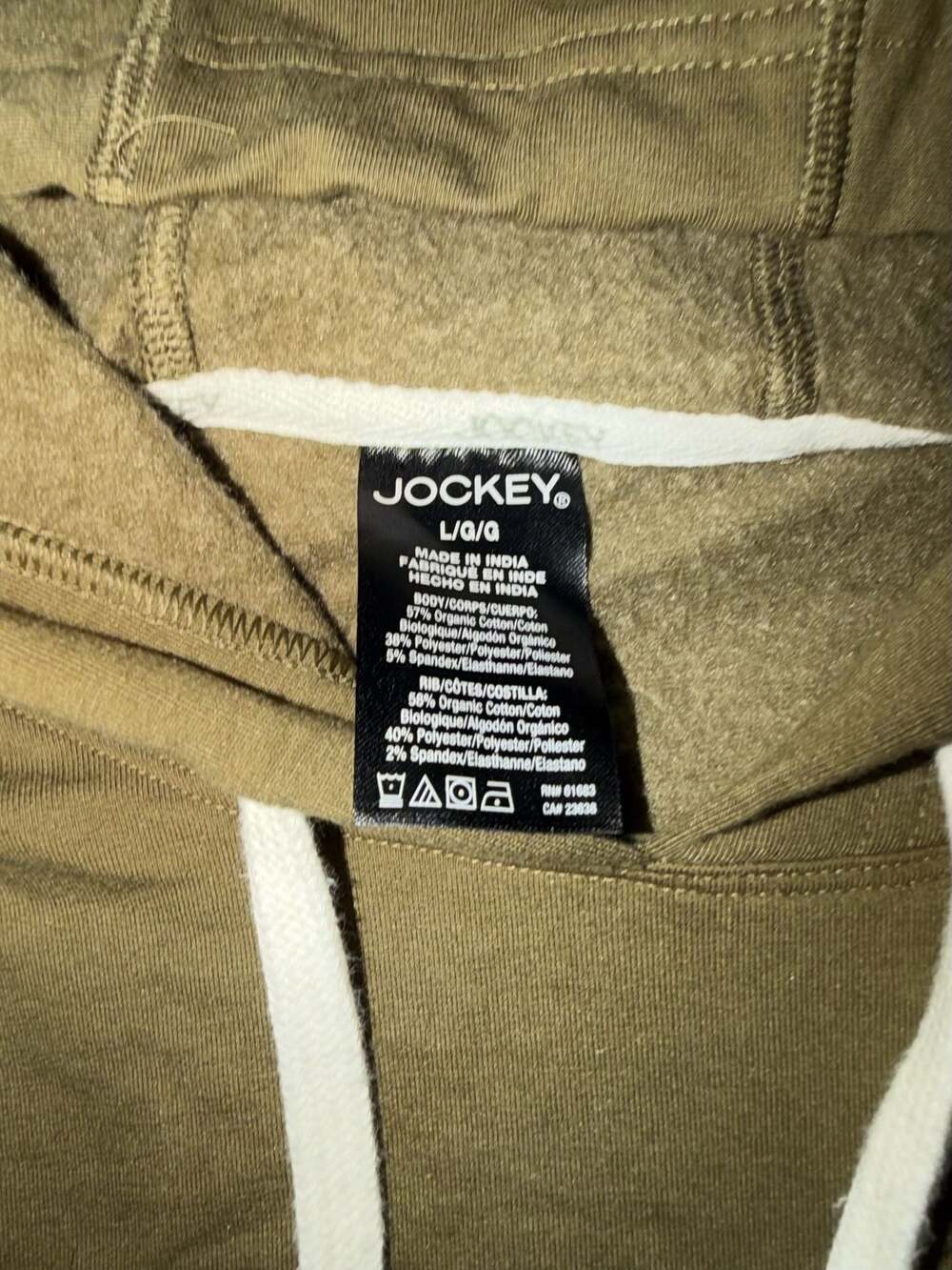 Jockey Men's Organic Cotton Blend Pullover Hoodie in Olive Green - Picture 2 of 3